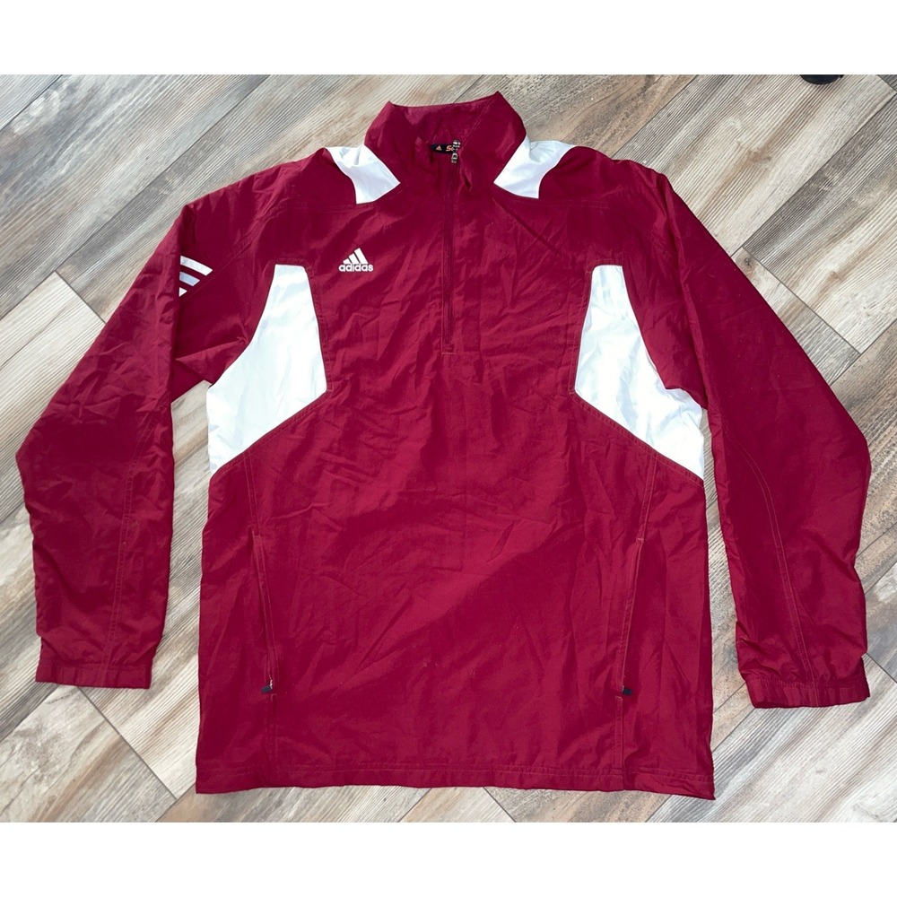 Adidas Scorch Climaproof 1/4 Zip Pullover Windbreaker Jacket Marion White M
